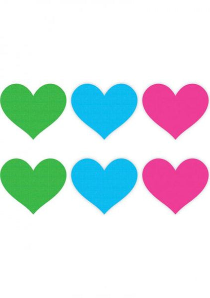 Neon Hearts 3 Pairs Assorted Color Pasties